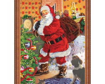 Bead embroidery kit on art canvas Holy evening. DIY beadwork kit embroidery pattern, needlework beading