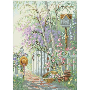 Cross Stitch PDF Pattern Sweetheart&#39;s Gate Scheme House Digital file embroidery stitching patterns instant download
