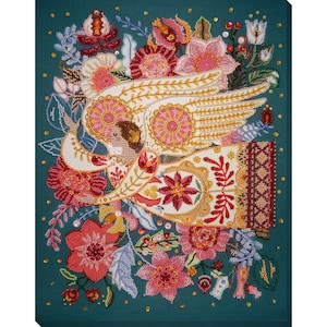 Bead embroidery kit on art canvas Wings of inspiration. Abris Art DIY beadwork kit embroidery pattern gift for her diy craft kit