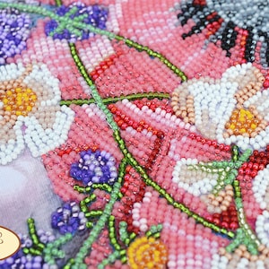 Bead Embroidery Bastelset auf Gabardine Sleep. Tela Artis DIY Perlenarbeit Kit Stickmuster, Handarbeit Perlen Bild 4