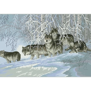 Cross Stitch PDF Pattern Winter&#39;s Lace Scheme Digital file embroidery stitching patterns instant download