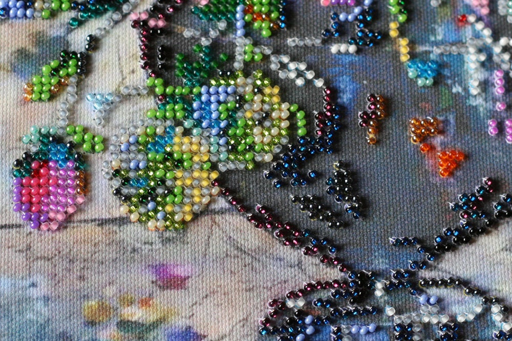 Bead Embroidery Kit on Art Canvas Brightenin. Abris Art DIY Etsy UK