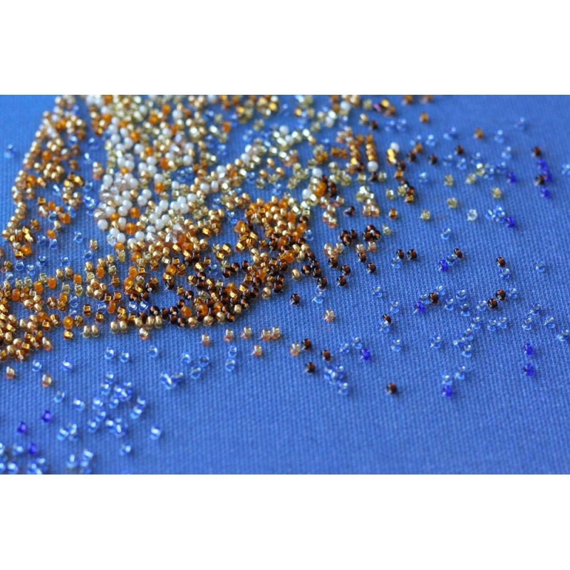 Bead Embroidery Kit on Art Canvas Gold. Abris Art DIY Beadwork Etsy