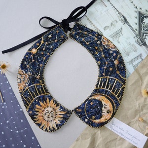DIY-dekorationshalsbandstillverkningskit, Fröpärlhalsband Galaktisk skönhet. Pärlbroderi och handarbete. Broscher, smycken, pärlarbeten.