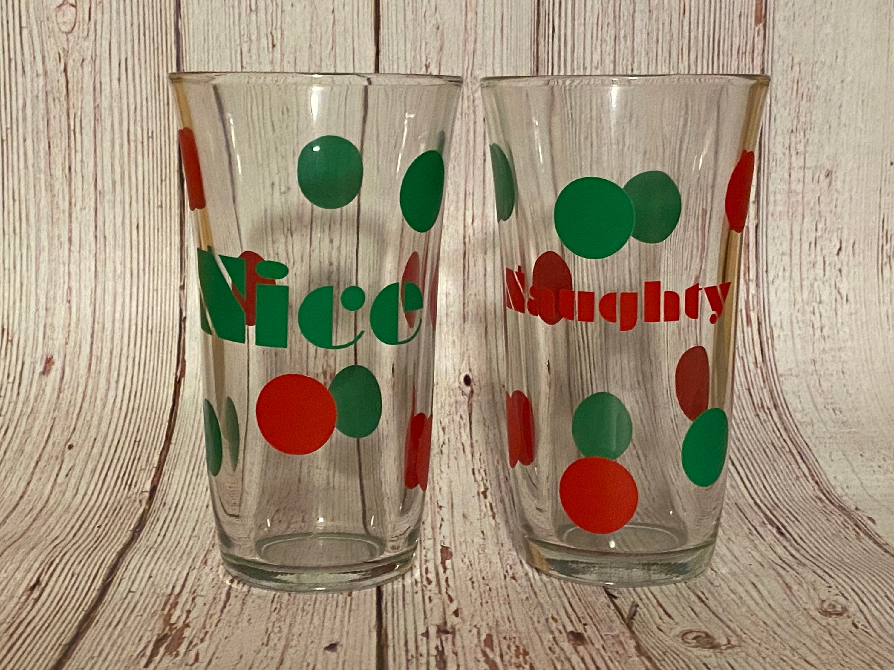 Matching 'Naughty & Nice' Drinking Glasses Etsy