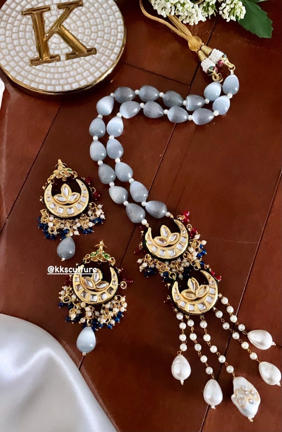 Long Beaded Indo Western Mala Necklace 