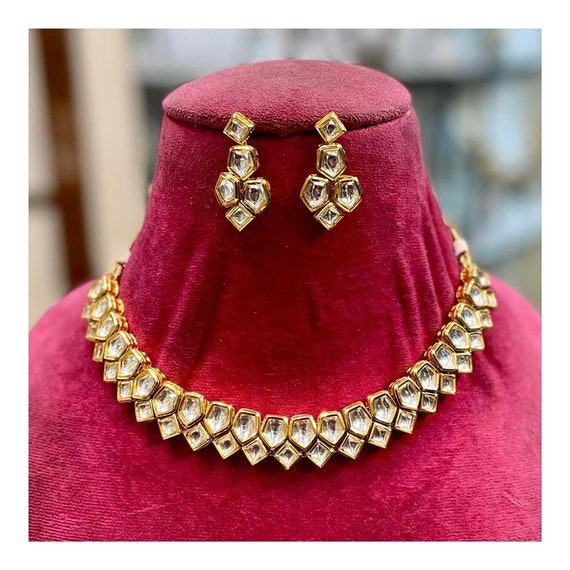 Kundan Meenakari Gold Necklace Set 