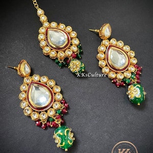 Kundan Tika Set | Jadau Kundan Mang Tika | Bridal Tikka | Big Kundan Tika Set | Indian Wedding Jewelry | Kundan Pasa | Maang Tikka