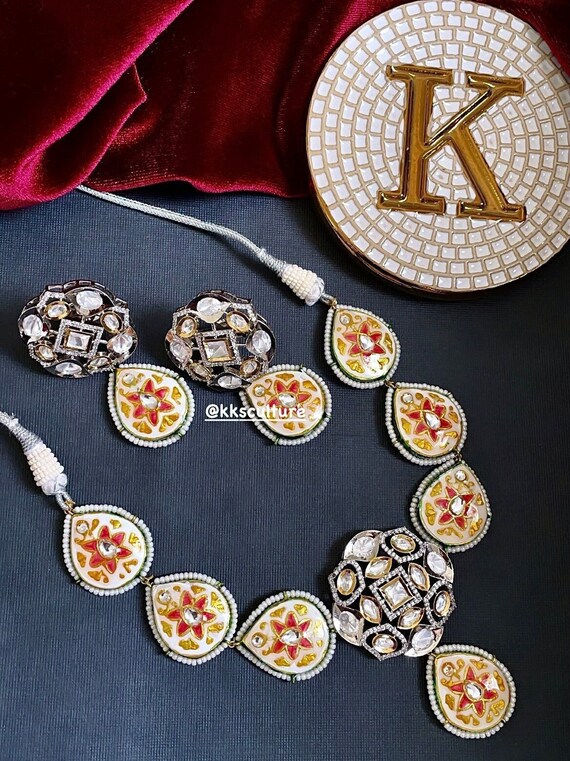 Fusion Meenakari Kundan Necklace Indo 