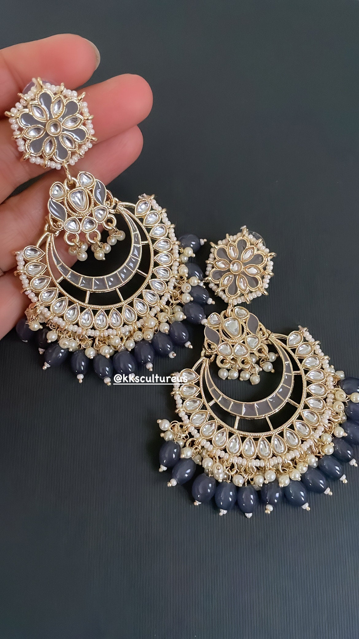 White Pearl Kundan Chandbali Earrings | FashionCrab.com | Chandbali earrings,  Pink pearl earrings, Online earrings