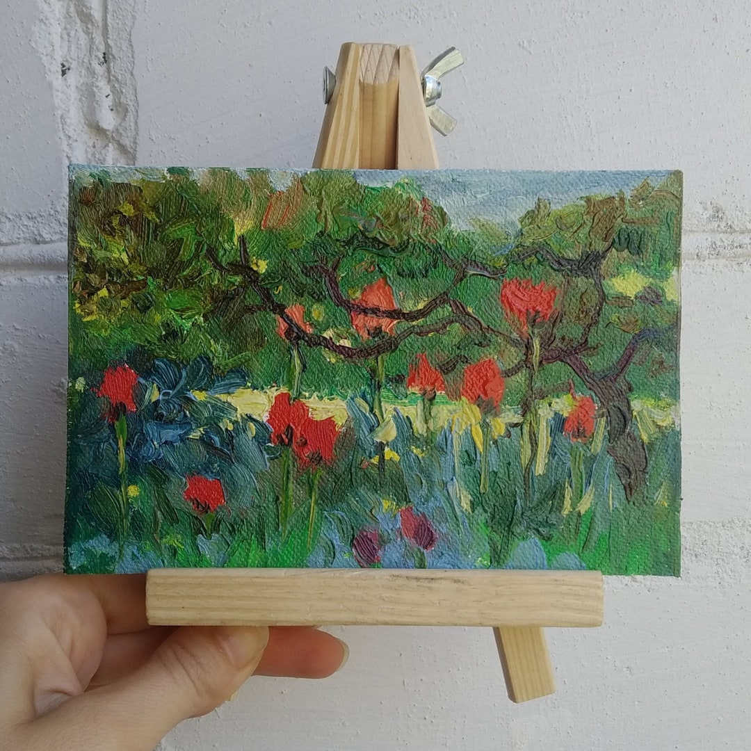 Poppy Painting Floral Semi Abstract Original Oil Art California Poppies ...