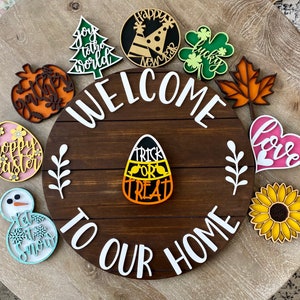 Interchangeable Welcome Sign/welcome sign/all seasons sign/home decor/seasonal sign/Home sweet home/shiplap sign/farmhouse sign/3D sign