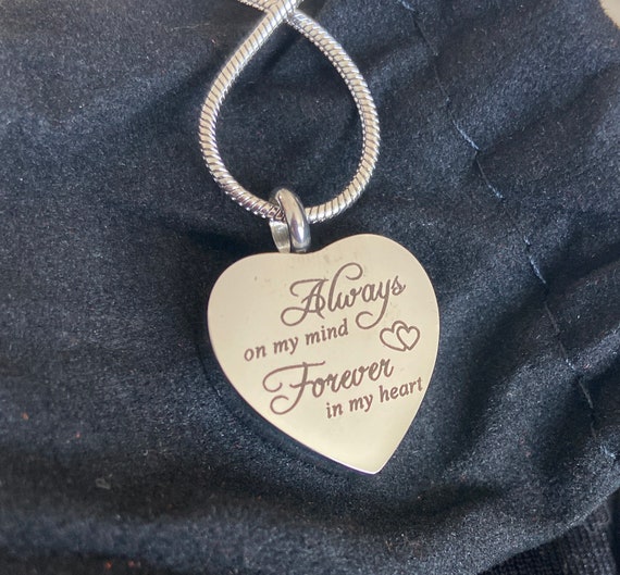 Always on my mind forever sale in my heart necklace