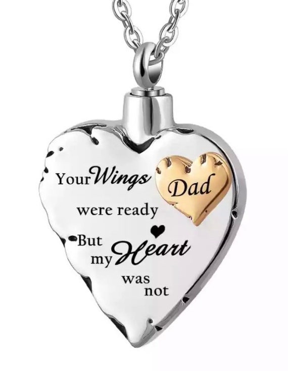 Cremation Jewelry for Ashes for Dad Angel Wing Heart Urn Necklaces for  Ashes Memorial Lockets Stainless Steel Ashes Jewelry Keepsakes Gifts -  Walmart.com