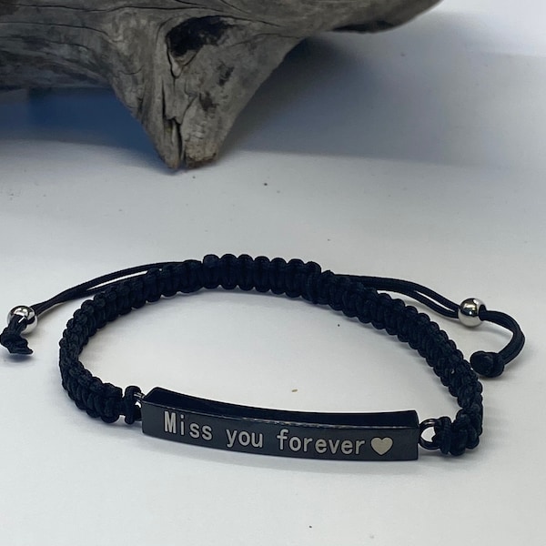 Urn bracelet for men or women I’ll miss you forever engraved ash holder cremation keepsake fillable jewelry memorial ashes gift for loss