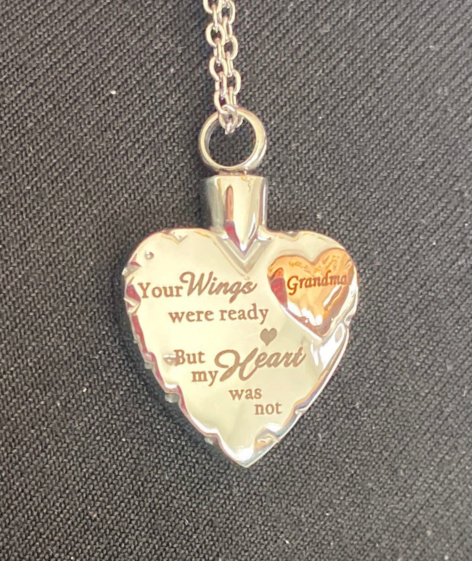 Urn for grandma grandmother Cremation Necklace Heart Urn Etsy