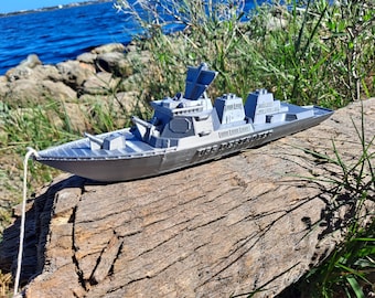 Toy battleship. Customizable toy boat. USS Destroyer. Warship toy boat. Modern warship. 16 inches long.