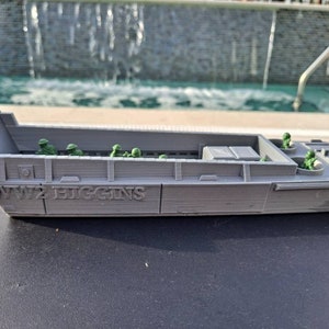 Toy boat, Customizable Higgins boat, landing craft. 3D printed, 10 inches long. Please read item description.