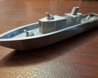 Customizable toy boat, battleship boat. 3D printed for play time, pool time, bath time. Please see item description.