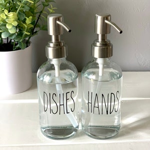 Hands + Dishes Glass Soap Dispensers