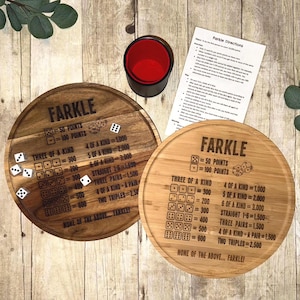 Farkle dice rolling game - perfect as a unique gift, a cabin, or family game night!