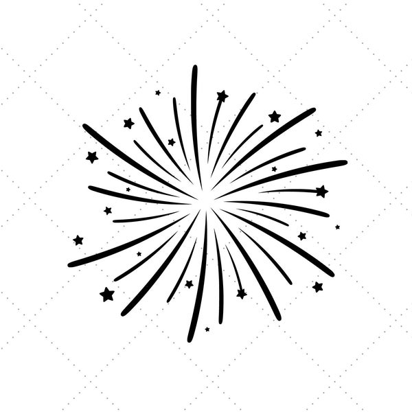 Firework with Stars - 4th of July SVG, JPEG, PNG, and pdf - Instant Digital Download - great for Cricut or Silhouette Cameo, svg cut file