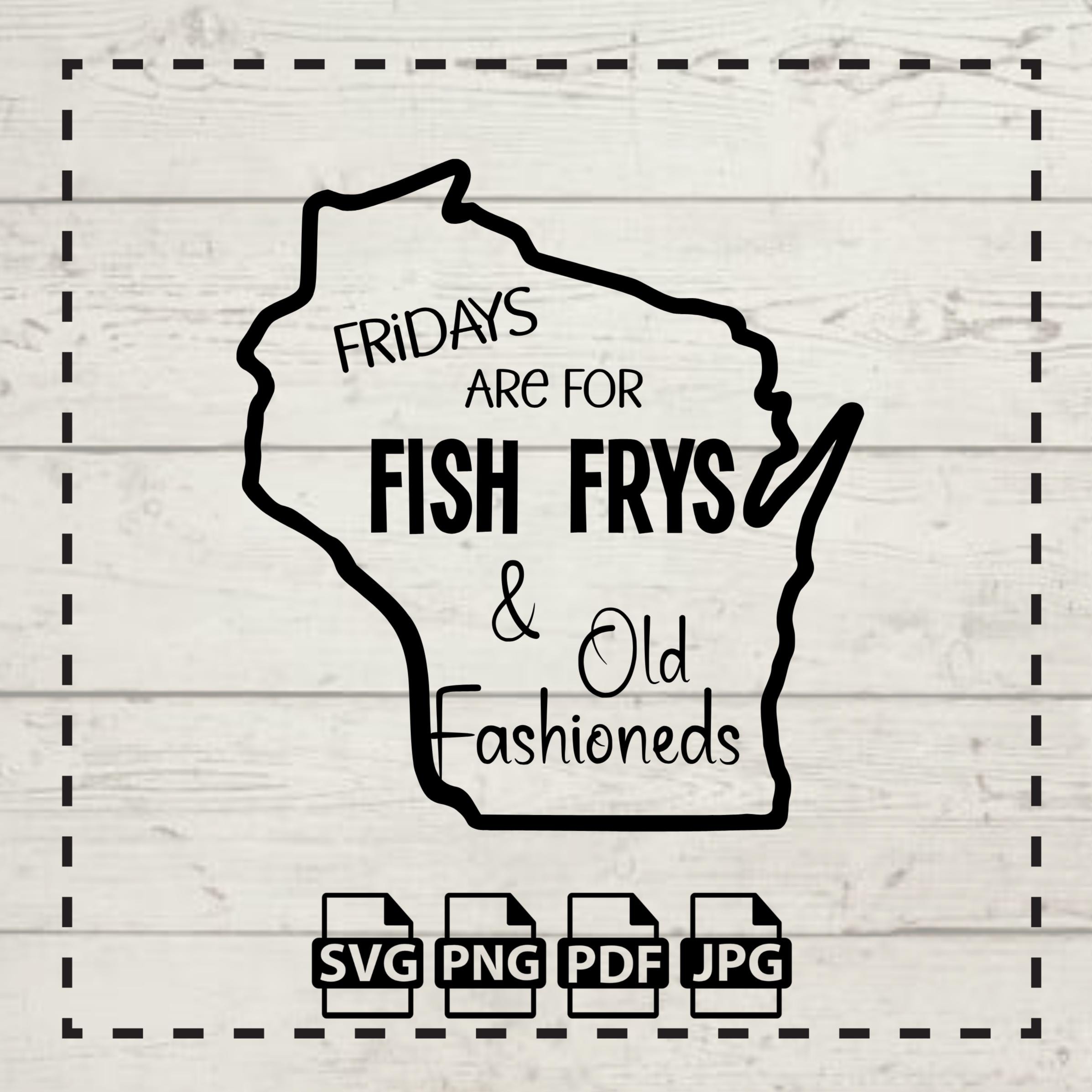 Pegatina Wisconsin – Friday Night Fish Fry Tradition – Vinilo 3″ X 2.2″ (Aprox. 7.6cm X 5.6cm)