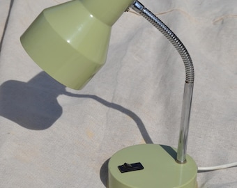 Chrome and Duck Egg Metal Table Lamp 1960s/70s Made in Hong Kong