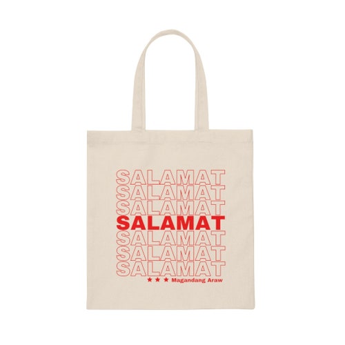 Salamat /magandang Araw Organic Tote Bag Filipino Tote Bag Etsy