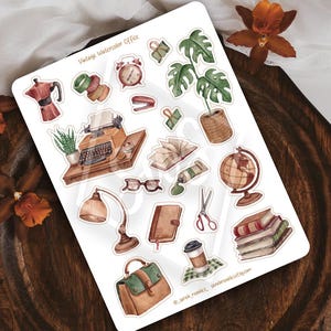 Vintage Back to School Sticker Sheet - Office and School Stickers for Planner, Journal, Organization and Scrapbooking