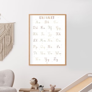 Educational poster in French, alphabet poster, educational posters to print for classroom, playroom, office