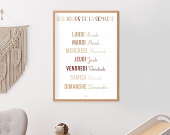 Affiche éducative en français, posters pédagogiques à imprimer pour salle de classe, salle de jeux, bureau
