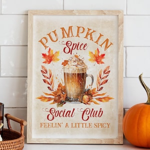 Poster ZUCCA SPICE, poster autunnale, decorazione autunnale, zucca, autunno, zucche fresche di fattoria, poster di decorazione autunnale,