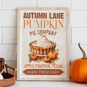 Poster di torta di zucca, poster autunnale, decorazione autunnale, zucca, autunno, zucche fresche di fattoria, poster di decorazione autunnale,