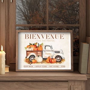 Poster personalizzabile del camion di zucca, poster autunnale, decorazione autunnale, zucca, autunno, Halloween, poster di decorazione autunnale,
