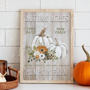 Poster AUTUMN ACRES, poster autunnale, decorazione autunnale, zucca, autunno, zucche fresche di fattoria, poster di decorazione autunnale,