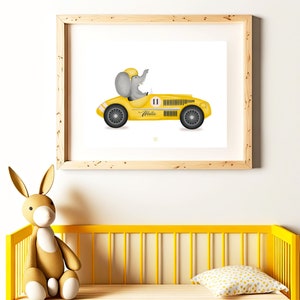 Poster personalizzabile per bambini, poster di auto da corsa, animali, stampa fisica (invio per posta) o versione digitale via e-mail