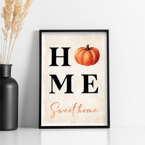 Poster autunnale, poster Casa dolce casa, poster di zucca, zucca, ottobre, autunno, Halloween