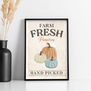 Poster di zucca, poster autunnale, decorazione autunnale, zucche, zucca, autunno, Halloween