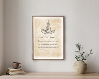 Autumn poster, Witch poster, Halloween poster, Vintage poster, Autumn decoration