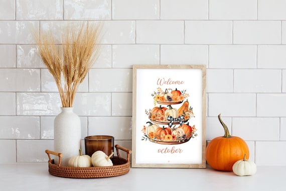 Affiche citrouille, Affiche automne, décoration automne, Pumpkins, Citrouille, Automne, Halloween, affiche décoration automne,