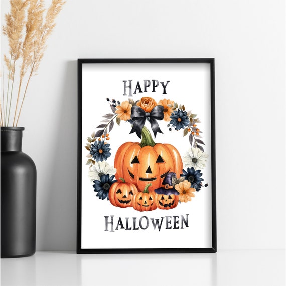 Affiche citrouilles, affiche Halloween, Automne, Affiche Happy Halloween