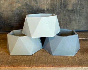 Diamond Hexagon Succulent Concrete Pot, Air Plant Holder, Cactus Planter, Unique Gift, Modern Decor, Housewarming Gift