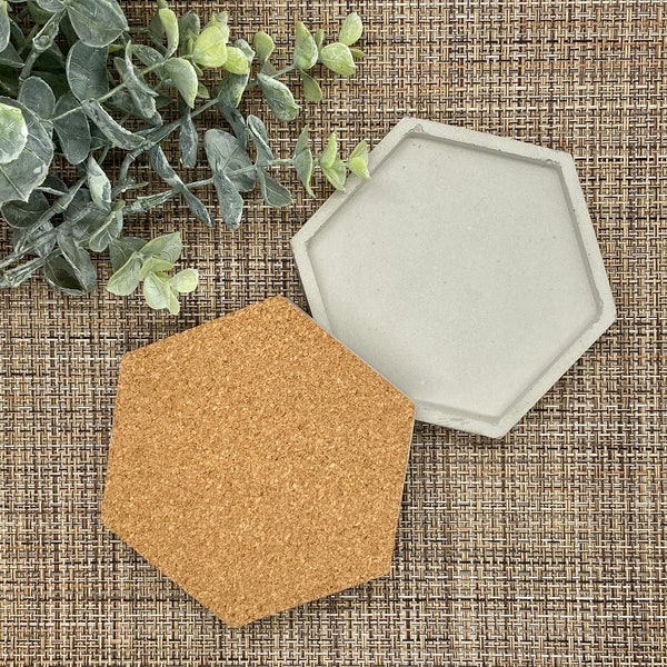 Concrete Coaster Hexagon, Handmade Modern Decor, Jewelry Dish, Hexagon Cement Stone Plate, Coaster Tray, Unique Gift