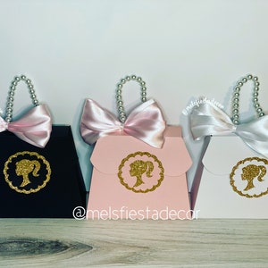 Doll Purse, Set of 3, Purse Favor Boxes, Treat Bags, Doll Birthday Party Decor, Purse Party Favors