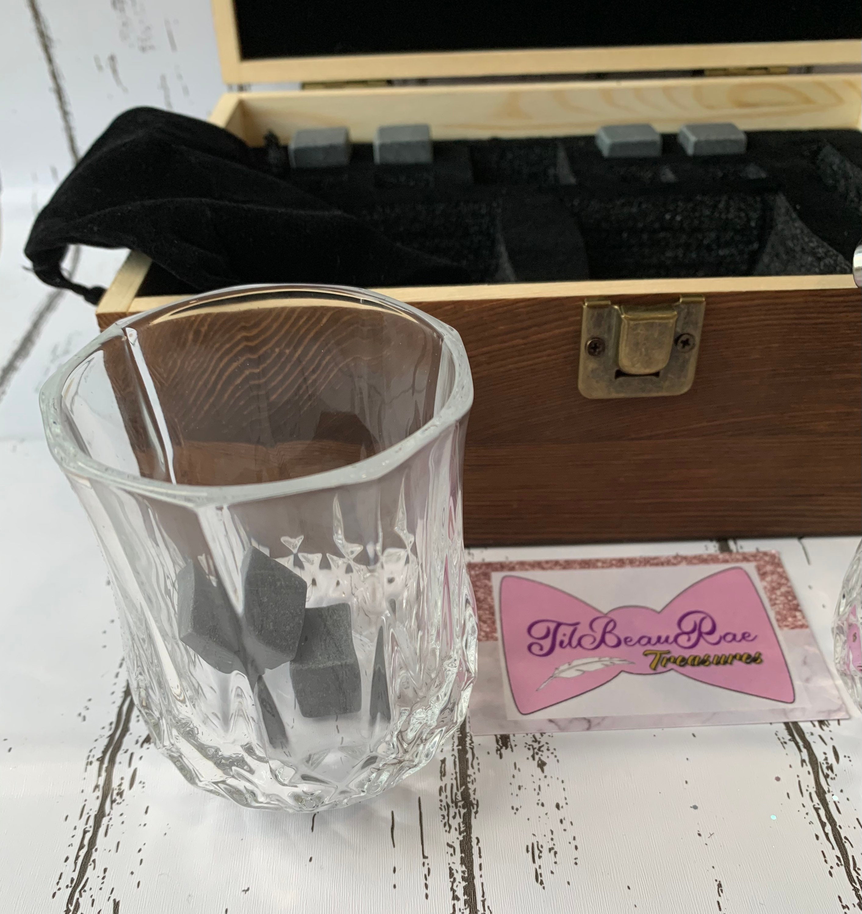 Personalised Whisky Glass Set In A Beautiful Wooden Box With Etsy