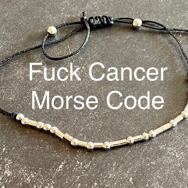 F cancer morse bracelet, Fuck Cancer, cancer gift, cancer care package, gift for cancer diagnosis, F*ck cancer, cancer sucks, beat cancer