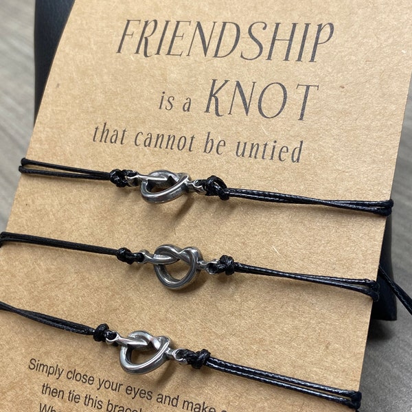 Friendship bracelet, gift for friends, best friends, three best friends, friendship gift, besties gift, set of bff, set of 3 bff gifts, knot