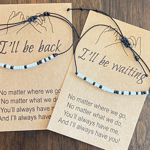 I’ll be back gift, I’ll be waiting gift, Morse code couples, relationship gift, long distance, going away - boyfriend, girlfriend, partner
