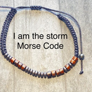 I Am the Storm, Hidden Message Jewelry Morse Code Bracelet ...
